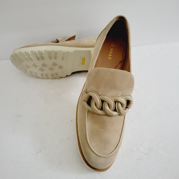 NEW Cole Haan Beige Geneva Suede Slip-On Loafers Size 10 - Picture 6 of 8